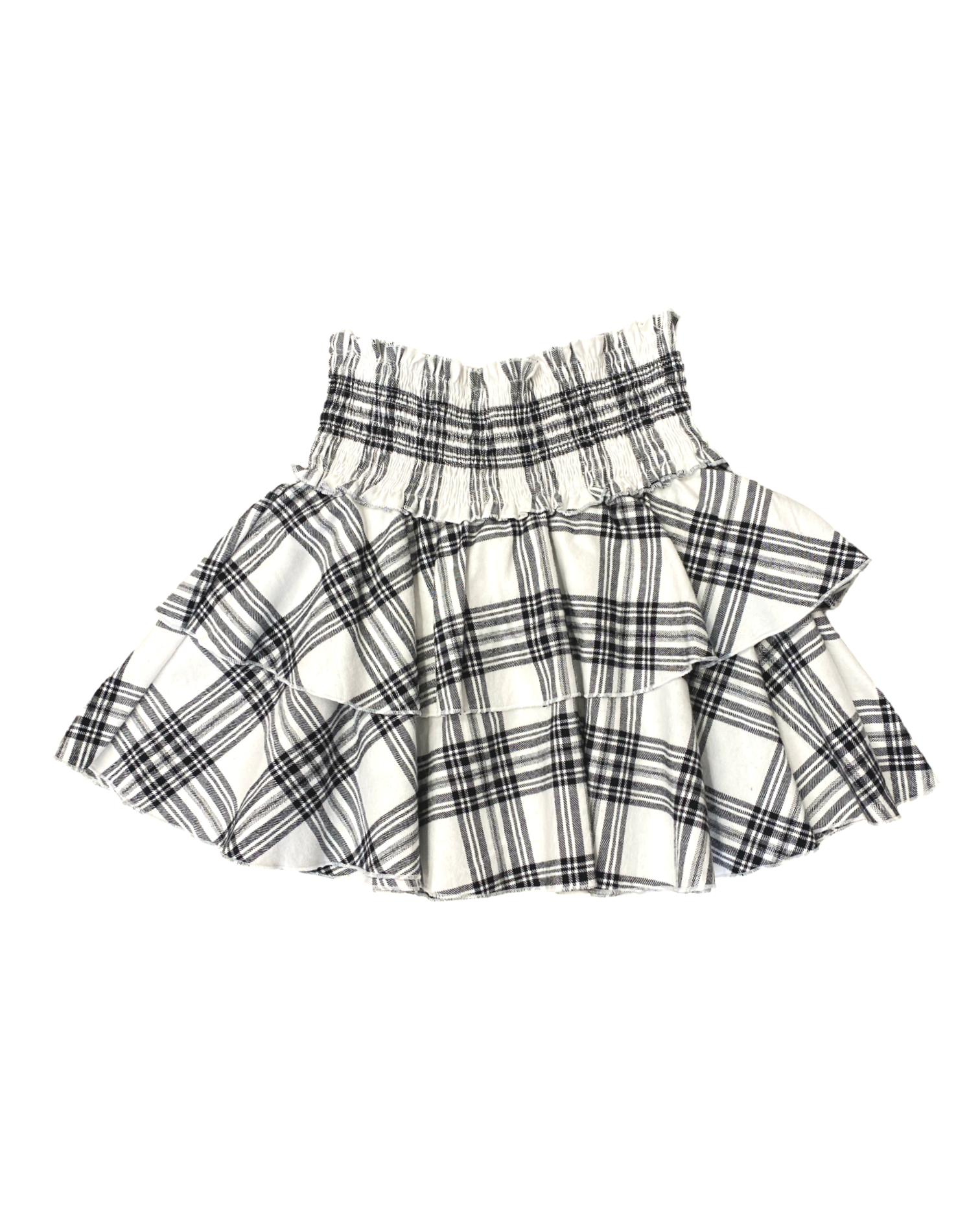 Black and white checkered ruffle skirt best sale