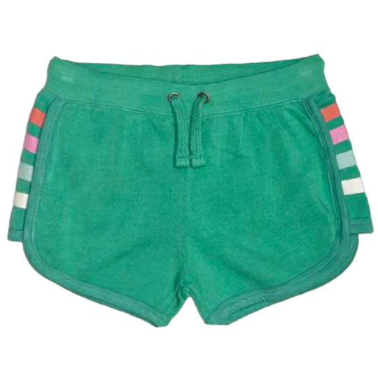Green Stripe Sweat Shorts