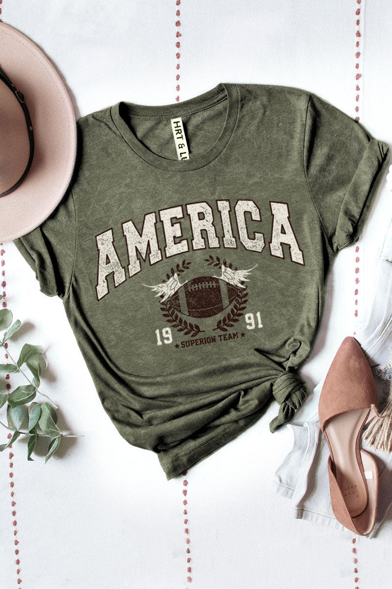 America Football Graphic Tee