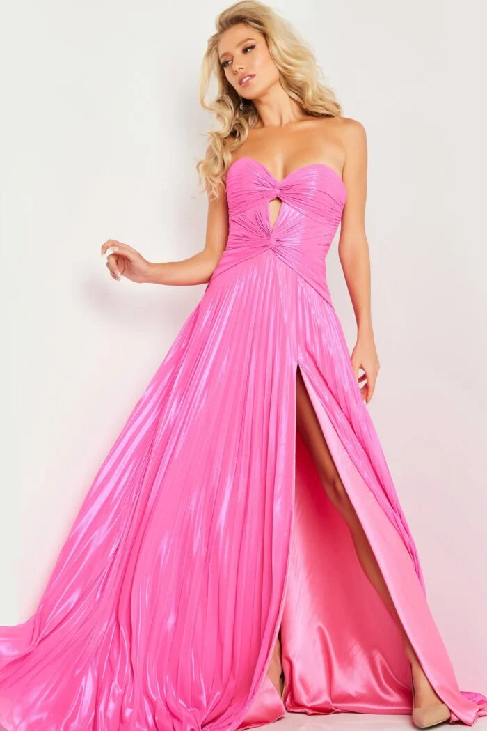 Jovani Metallic Strapless Gown 36461