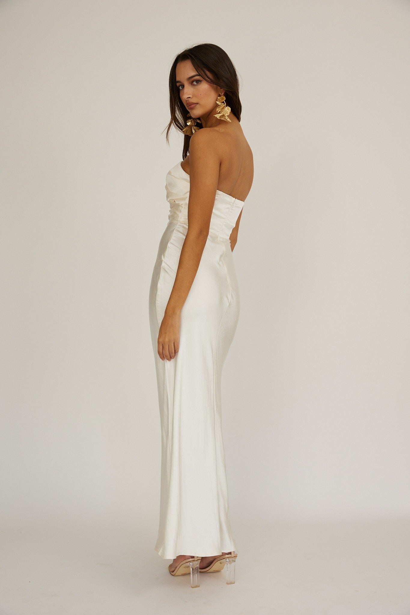 Oyster Strapless Gown