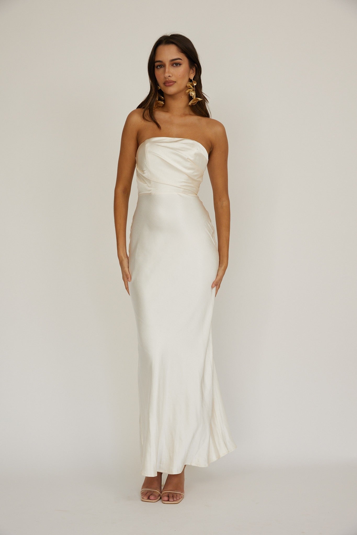 Oyster Strapless Gown