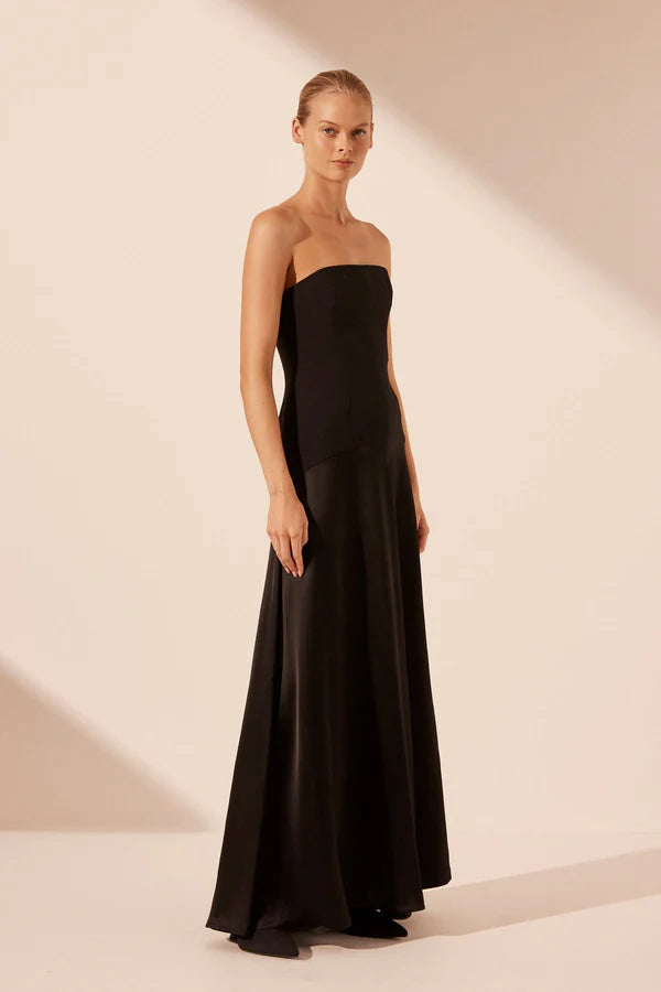 Adri Strapless Panelled Maxi Dress