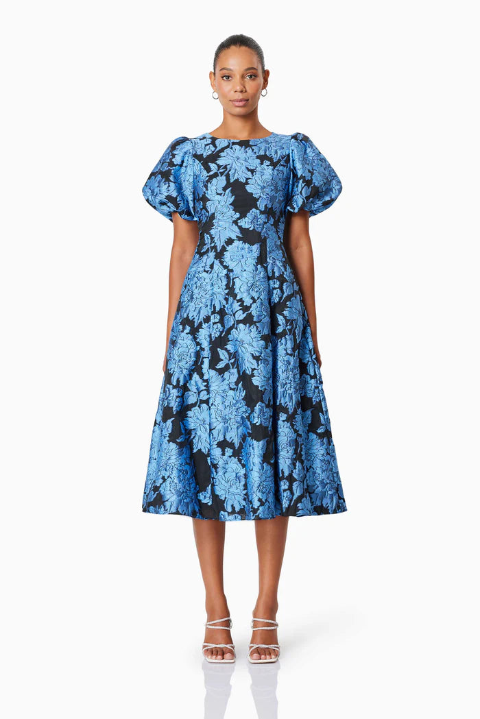 Kayla Brocade Cocktail Midi Dress