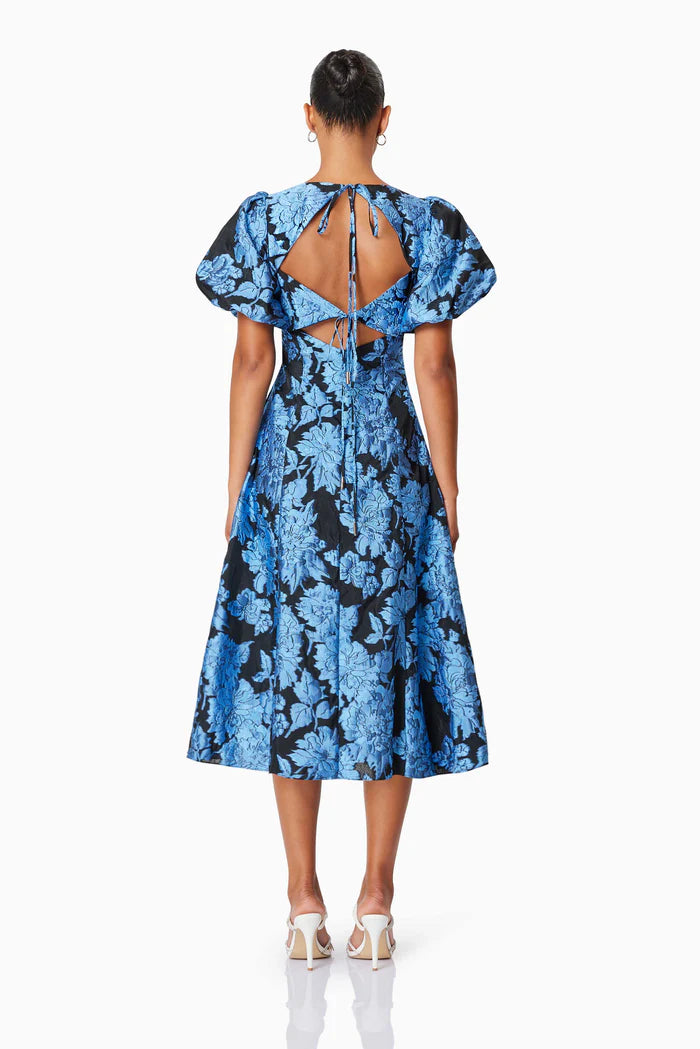 Kayla Brocade Cocktail Midi Dress