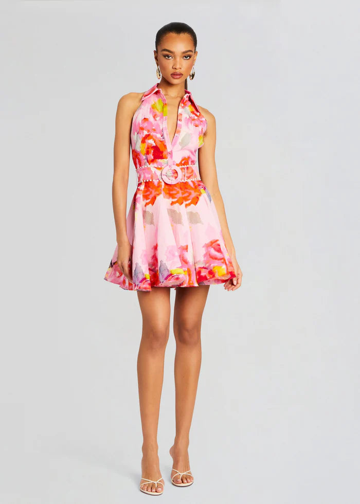 Rosa Floral Collared Short Dress