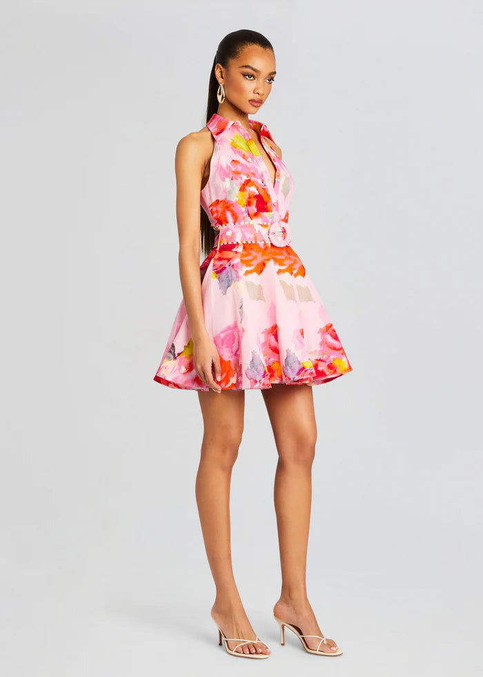 Rosa Floral Collared Short Dress