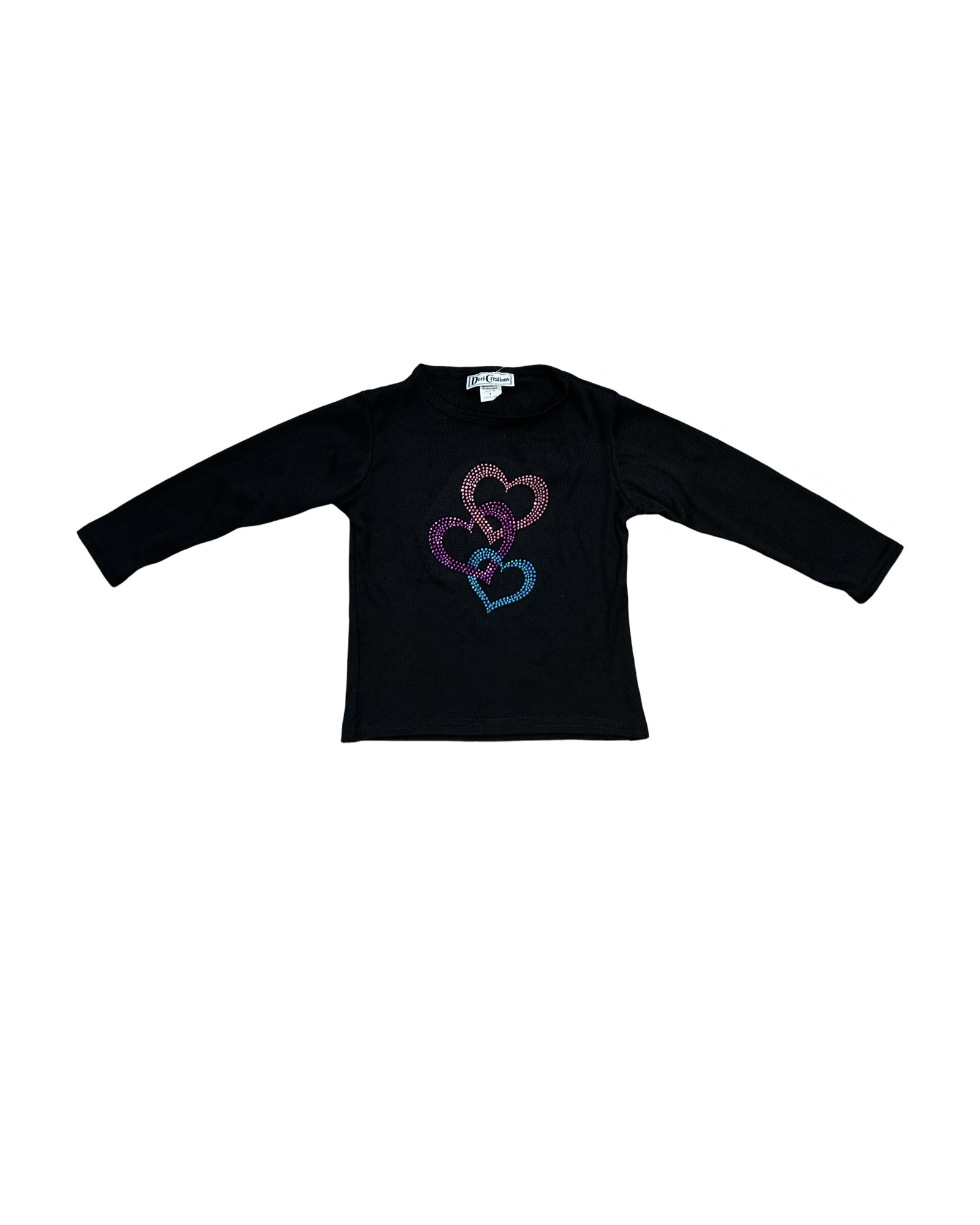 Black Multi Hearts Long Sleeve Tee