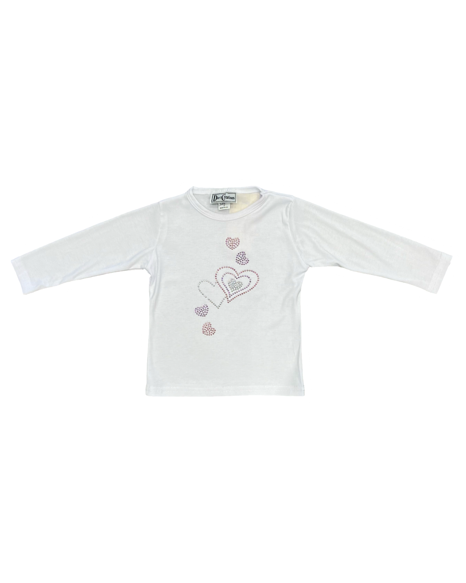 White Hearts Long Sleeve Tee