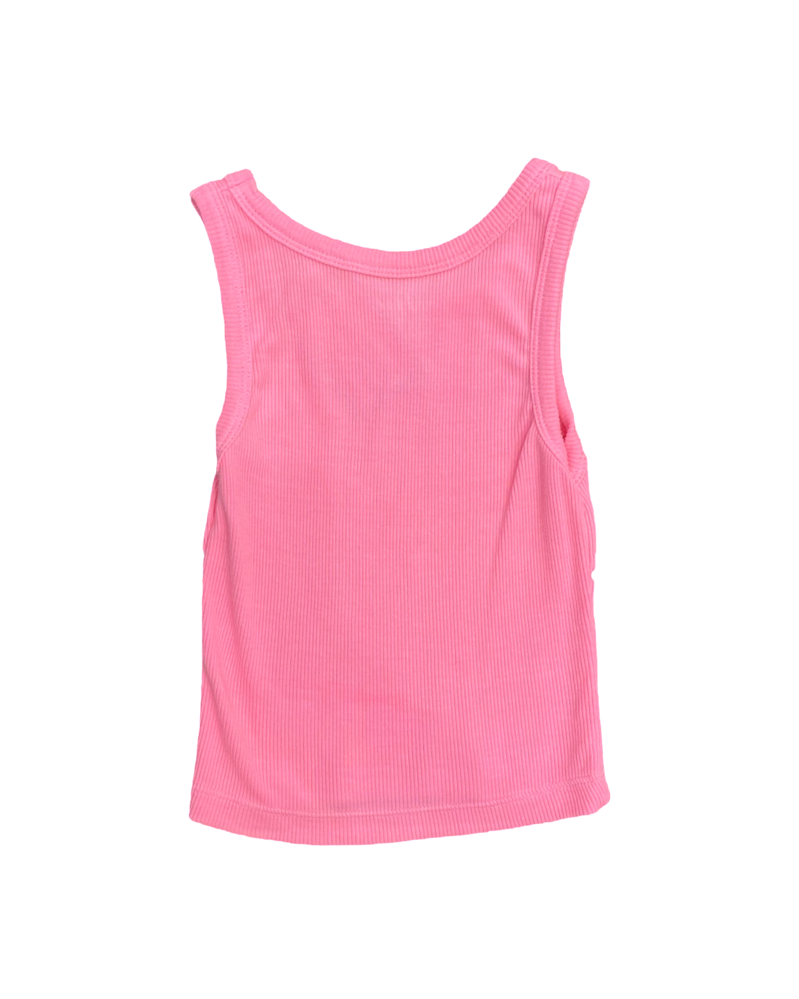 Neon Coral White Daisies Ribbed Tank