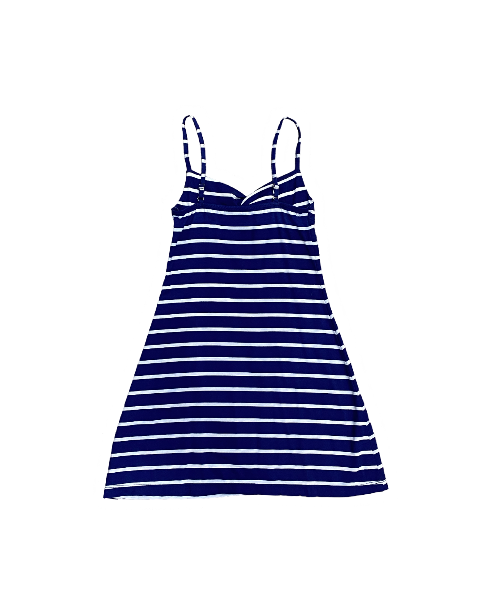 Navy White Stripe Twist Front Shift Dress