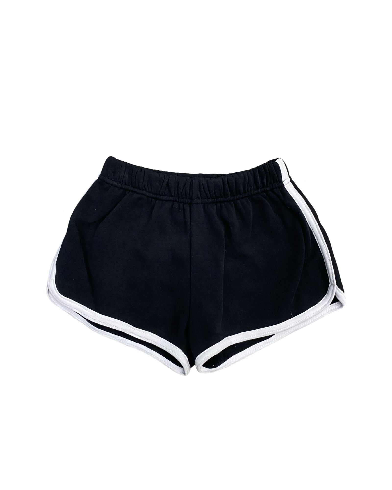 Black with White Piping Shorts