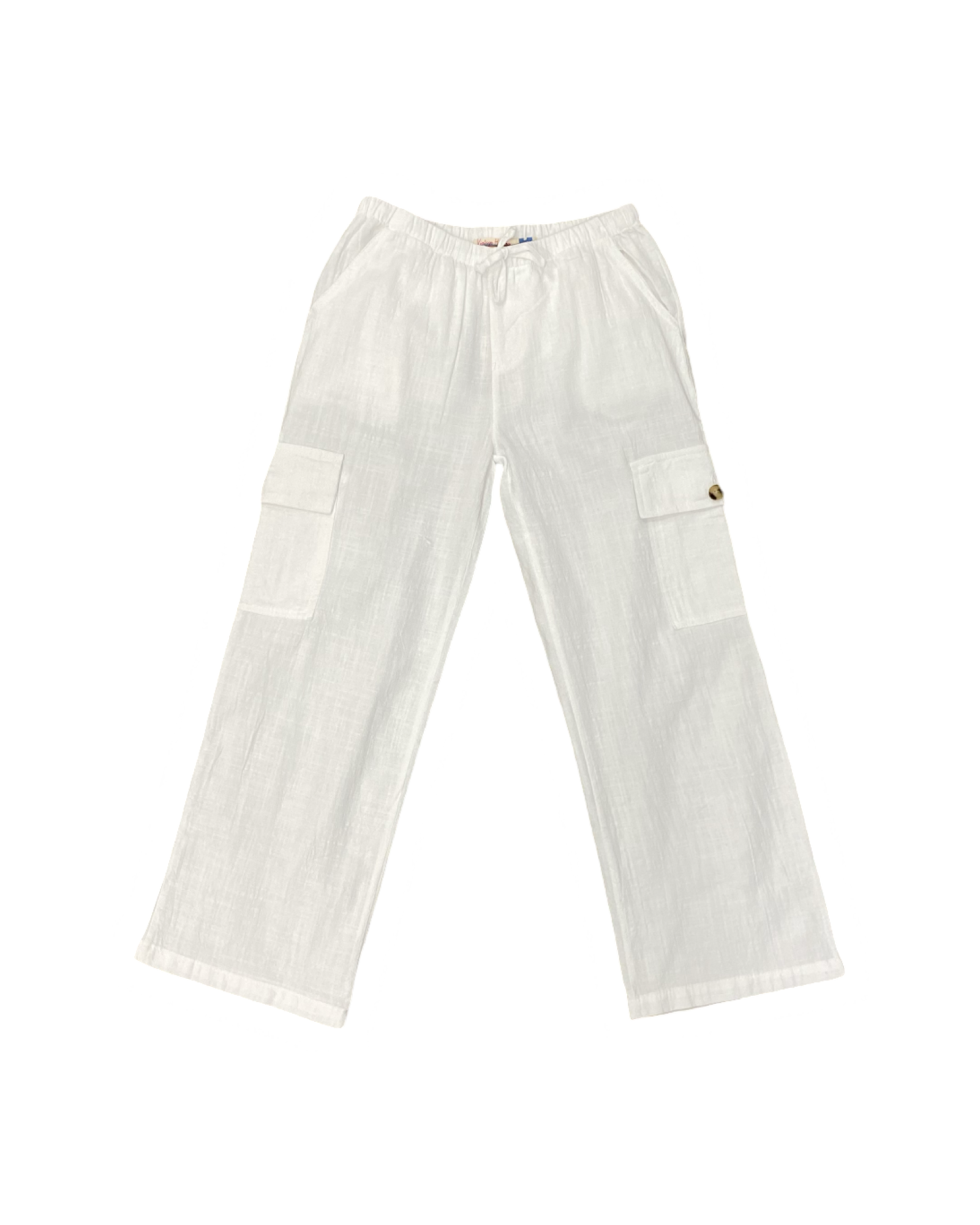 White Cargo Beach Pant