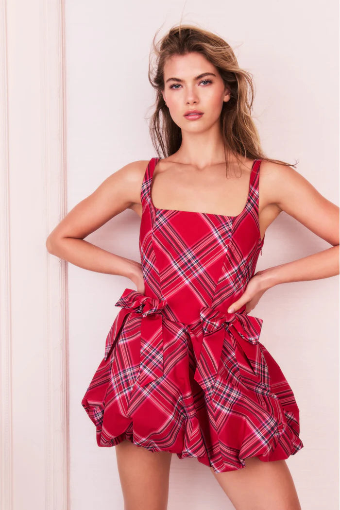 Ruelle Tartan Mini Bubble Dress