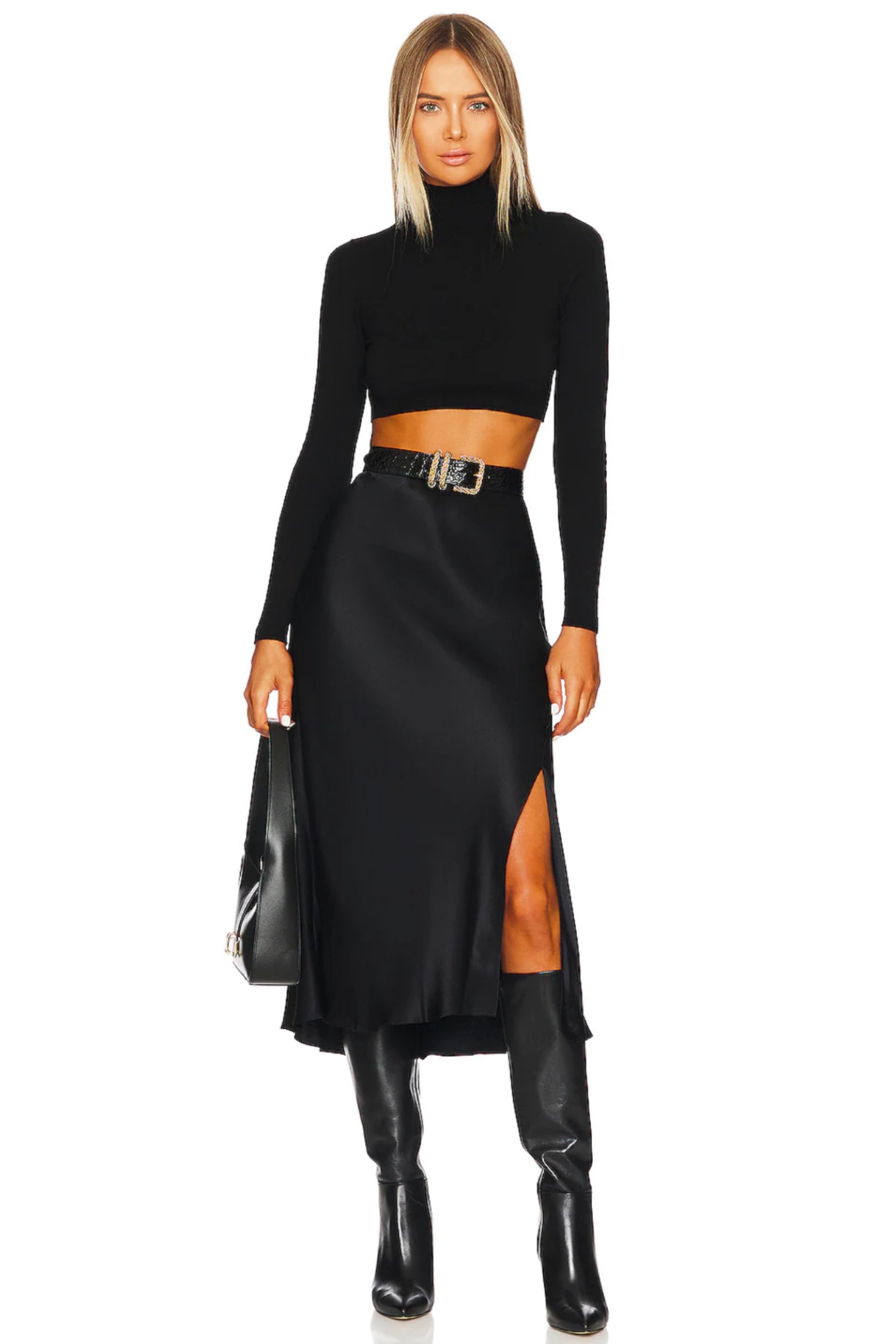 Black Maya Midi Skirt