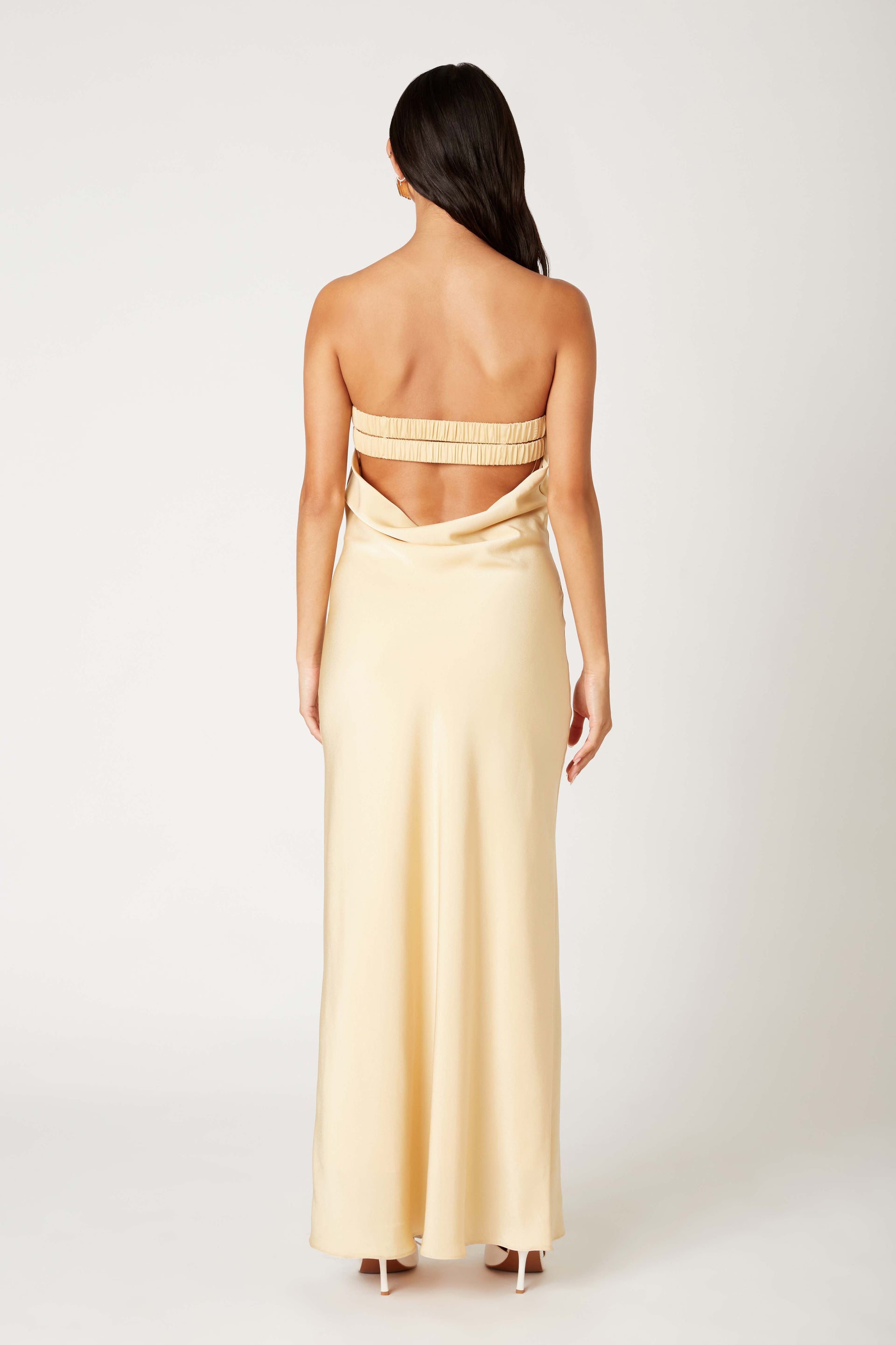 Strapless Open Back Maxi Dress