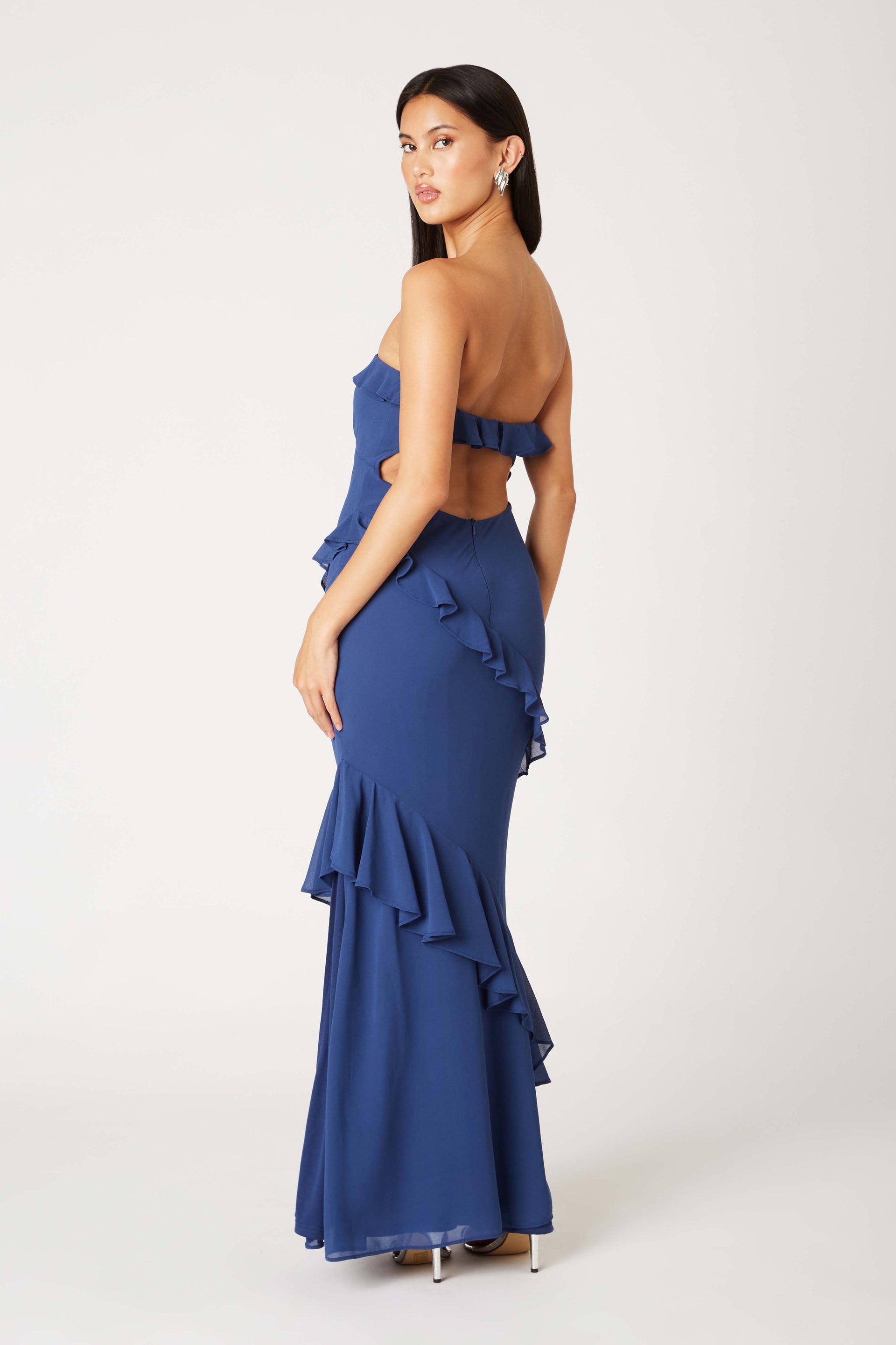 Ruffle Strapless Maxi Dress