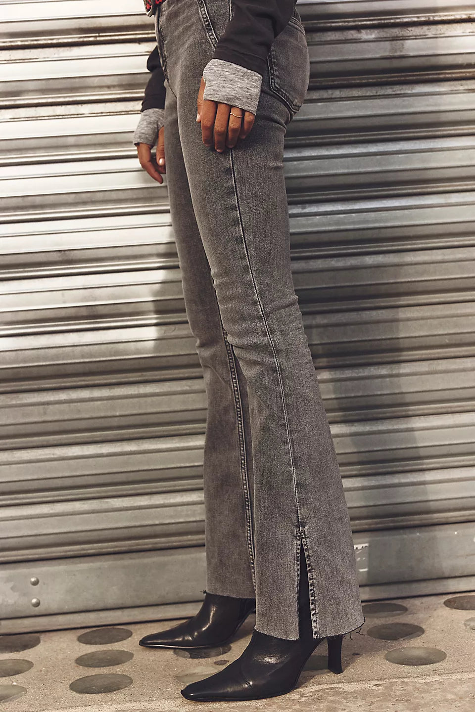 We The Free Level Up Slit Slim Flare Jeans