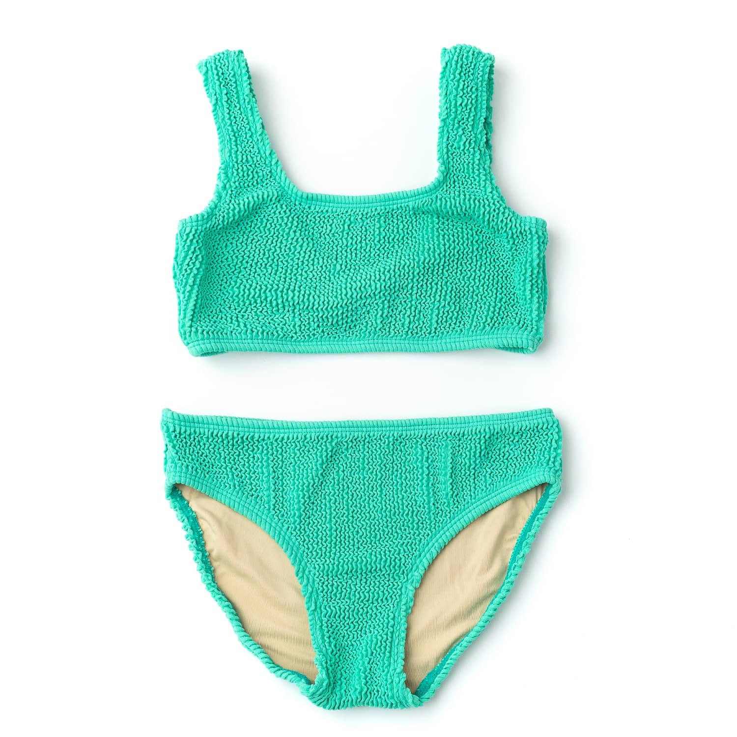 Green Crinkle Textured Bikini