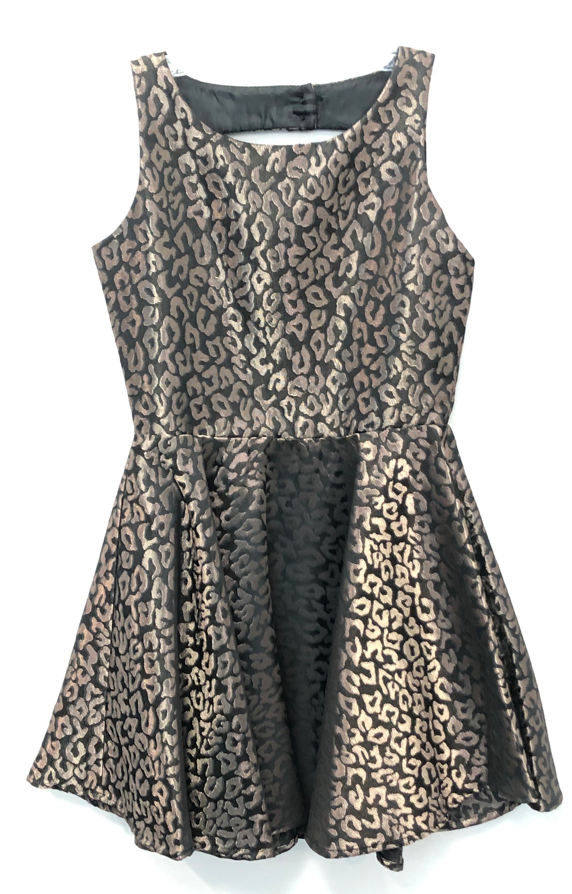 By Debra bronze leopard skater dress