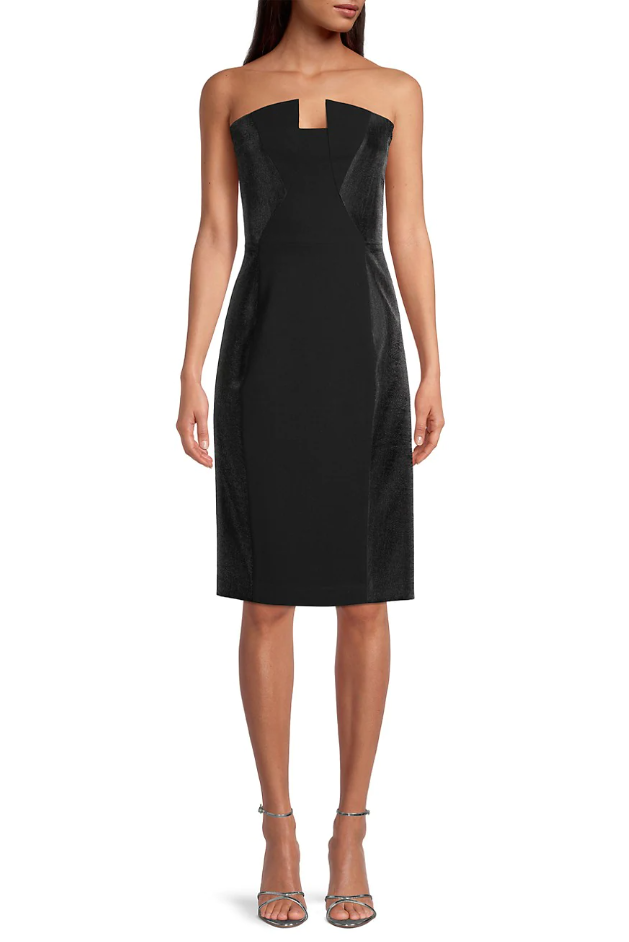 Black Lena Color Block Sheath Dress