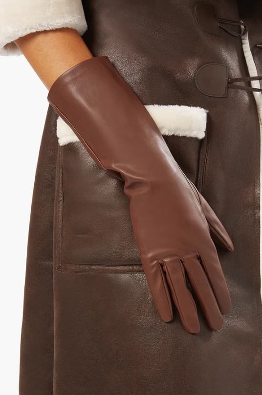 Cacao Vegan Leather Gloves